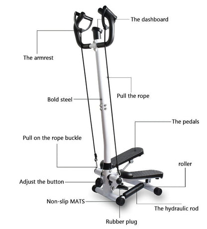 Stair Stepper Machine with Dual Drawstrings in Black