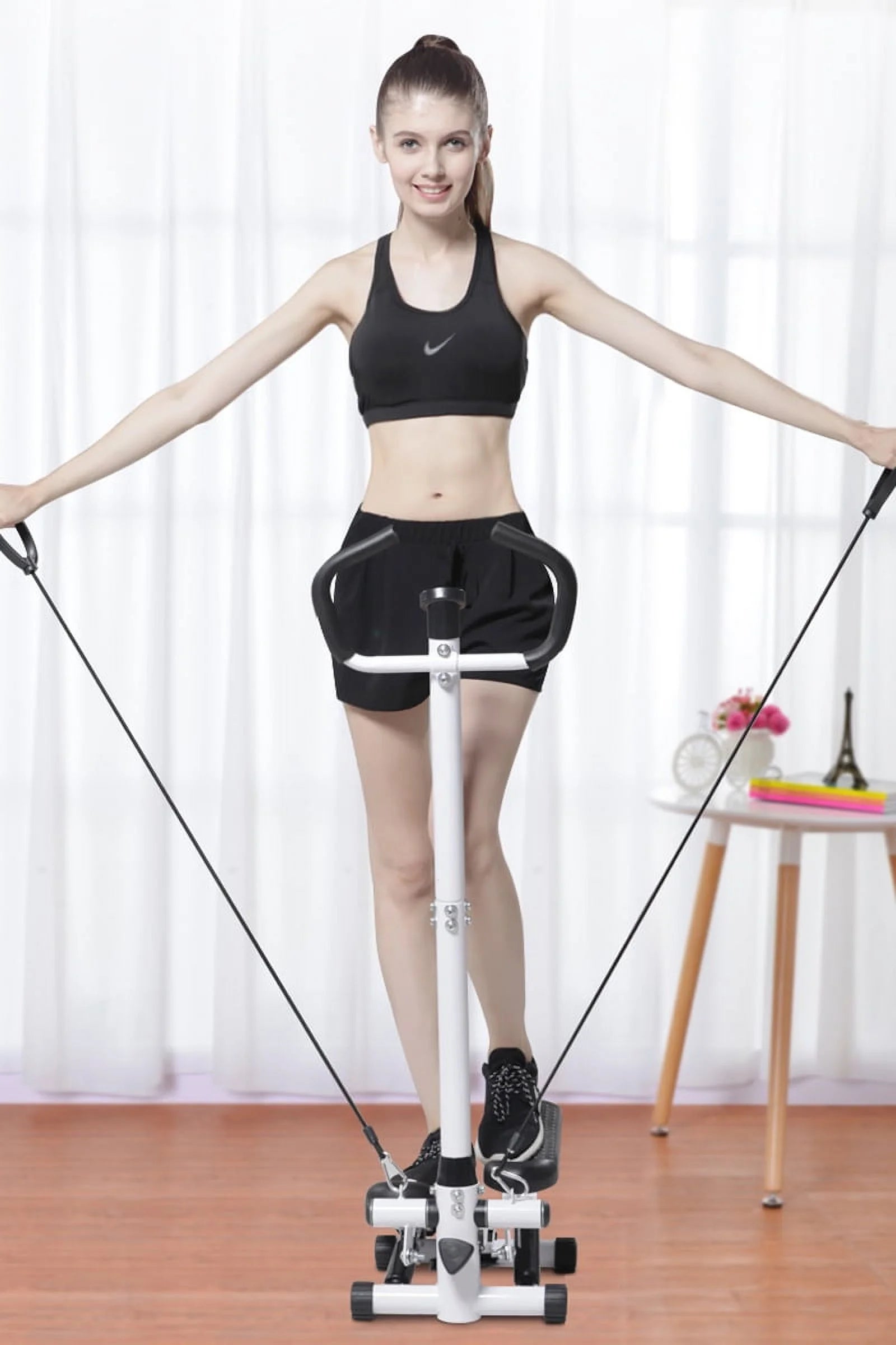 Stair Stepper Machine with Dual Drawstrings in Black