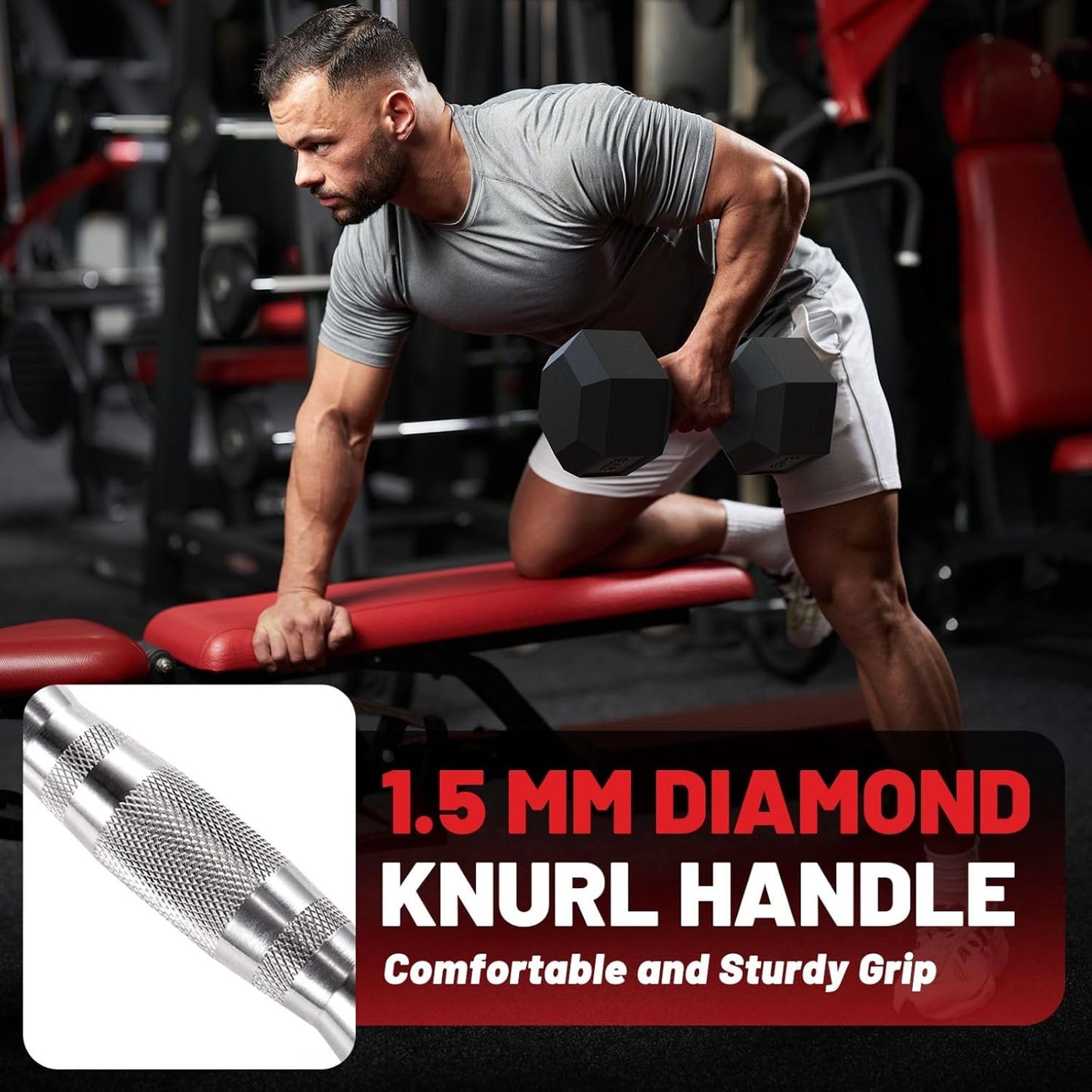HEX Dumbbell Set (2.5-125 lbs) - Rubber Encased Weights for Home Gym, Ideal for Strength Training for Men and Women