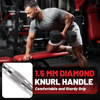 HEX Dumbbell Set (2.5-125 lbs) - Rubber Encased Weights for Home Gym, Ideal for Strength Training for Men and Women
